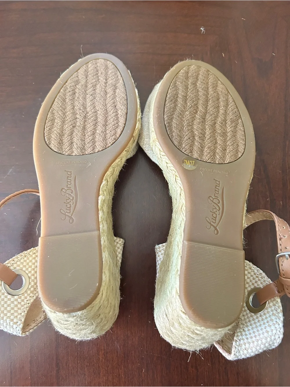 Women's Golden Beige Espadrille Wedge Sandals